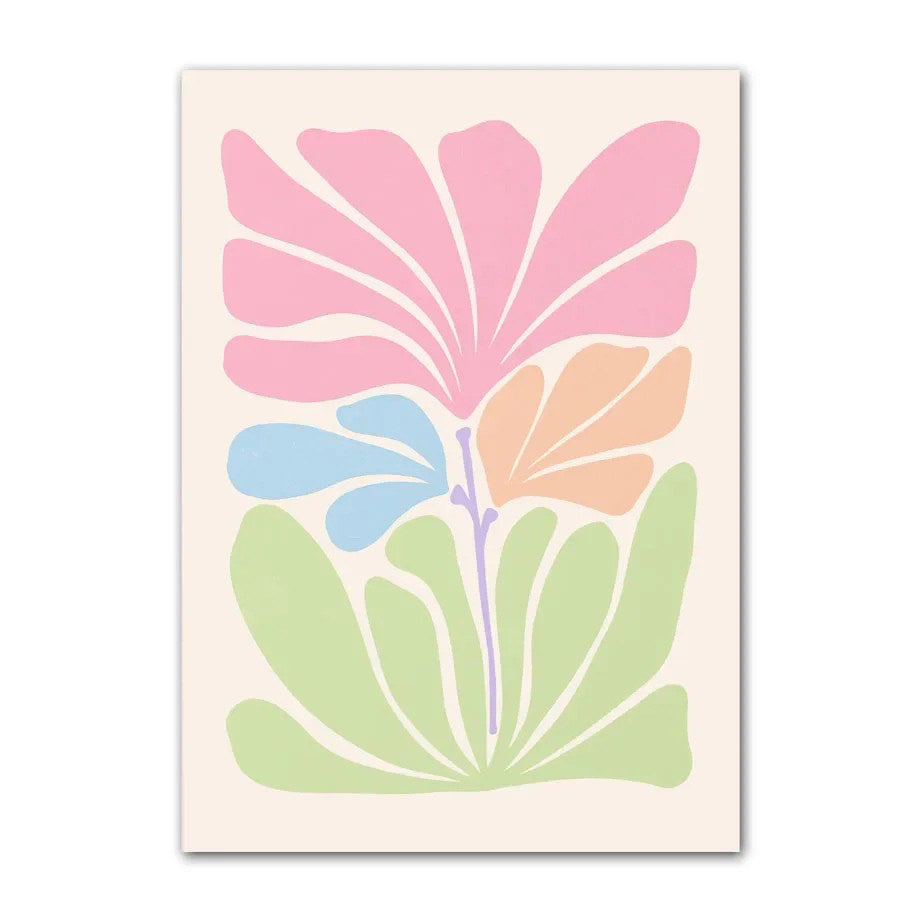 minimalist pastel aesthetic floral print gallery wall art canvas posters roomtery room decor