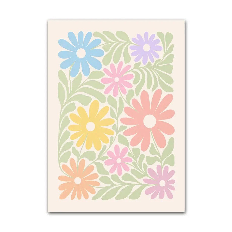 minimalist pastel aesthetic floral print gallery wall art canvas posters roomtery room decor