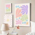 minimalist pastel aesthetic floral print gallery wall art canvas posters roomtery room decor