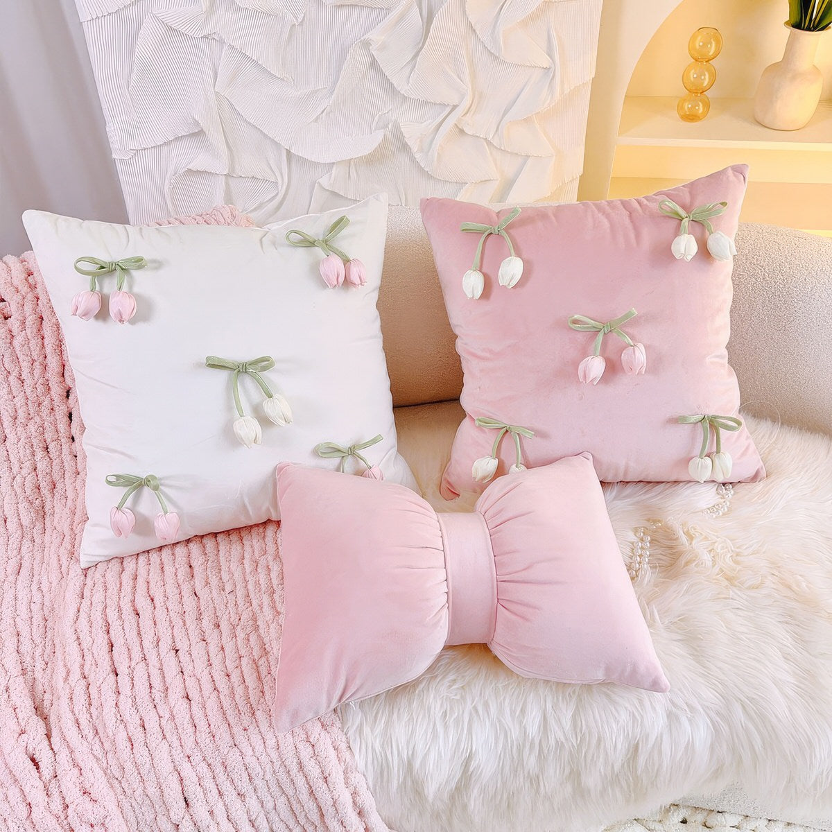 French-Vintage-Tulip-Ruffle-Pillow Covers