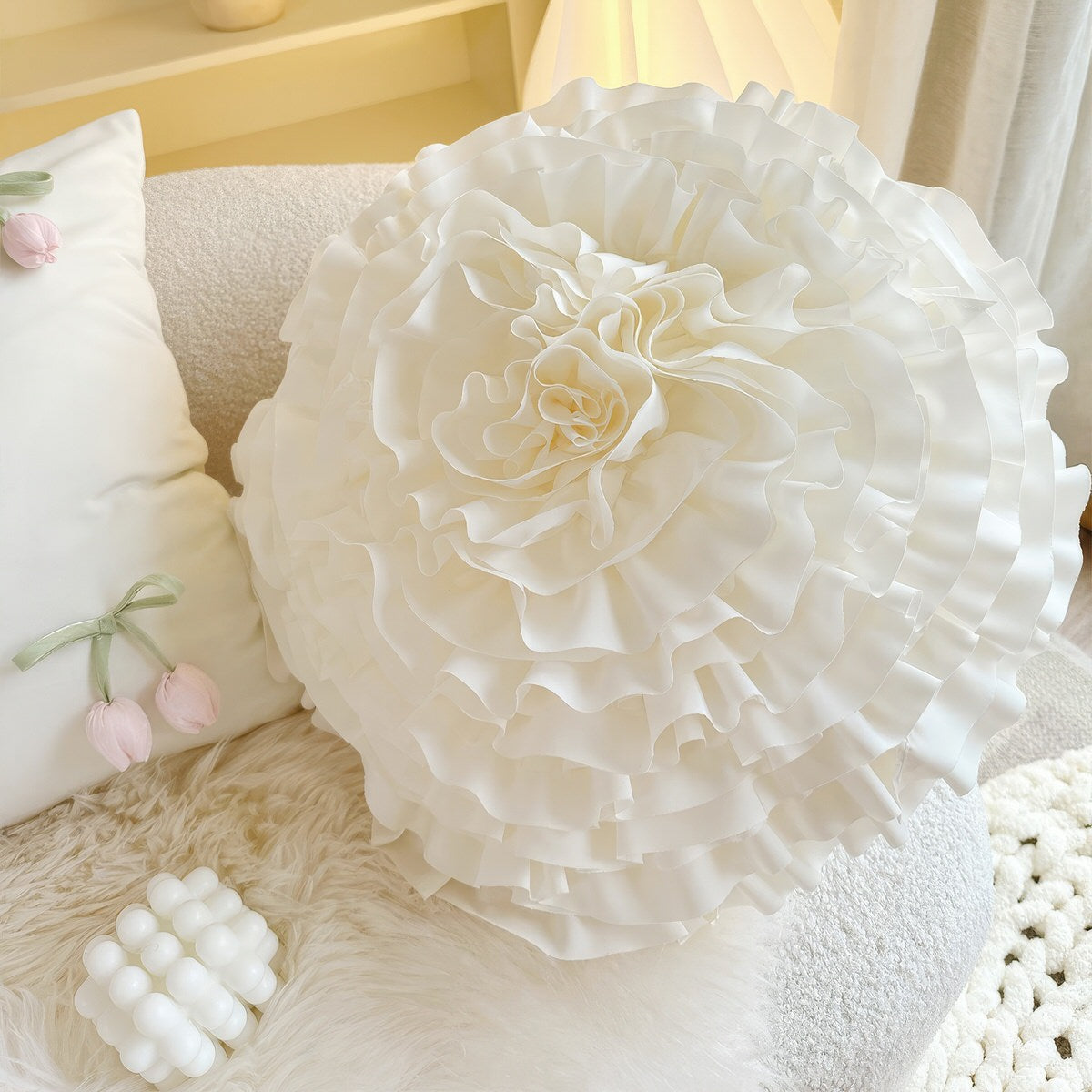 French-Vintage-Tulip-Ruffle-Pillow Covers