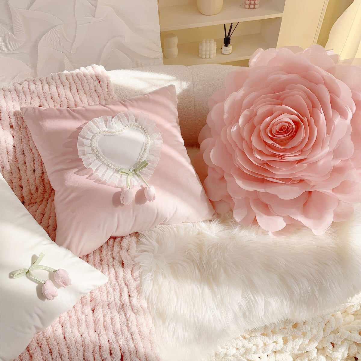 French-Vintage-Tulip-Ruffle-Pillow Covers