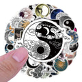 spiritual aesthetic sun and moon print stickers roomtery