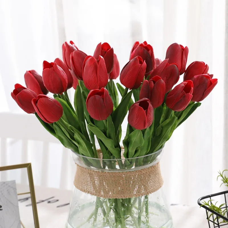 artificial tulip flowers bouquet roomtery aesthetic room decor
