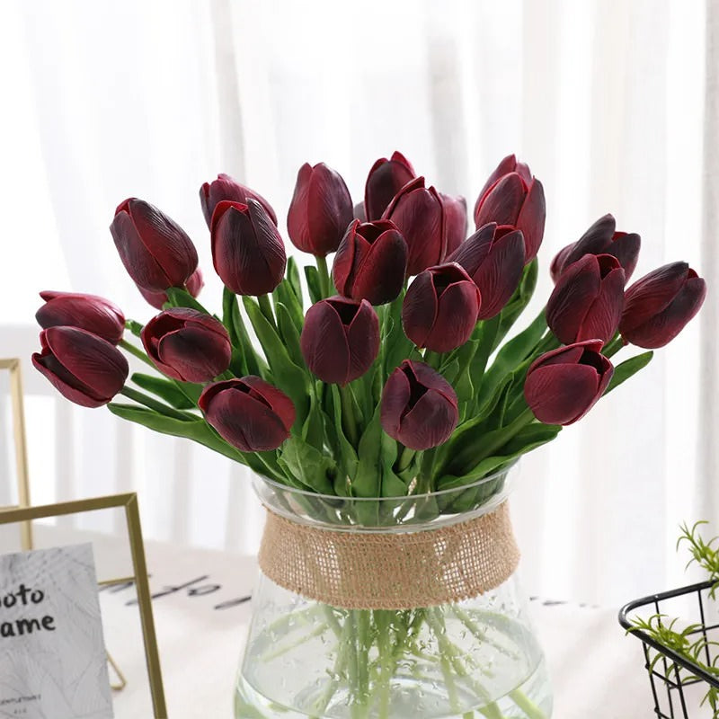 artificial tulip flowers bouquet roomtery aesthetic room decor
