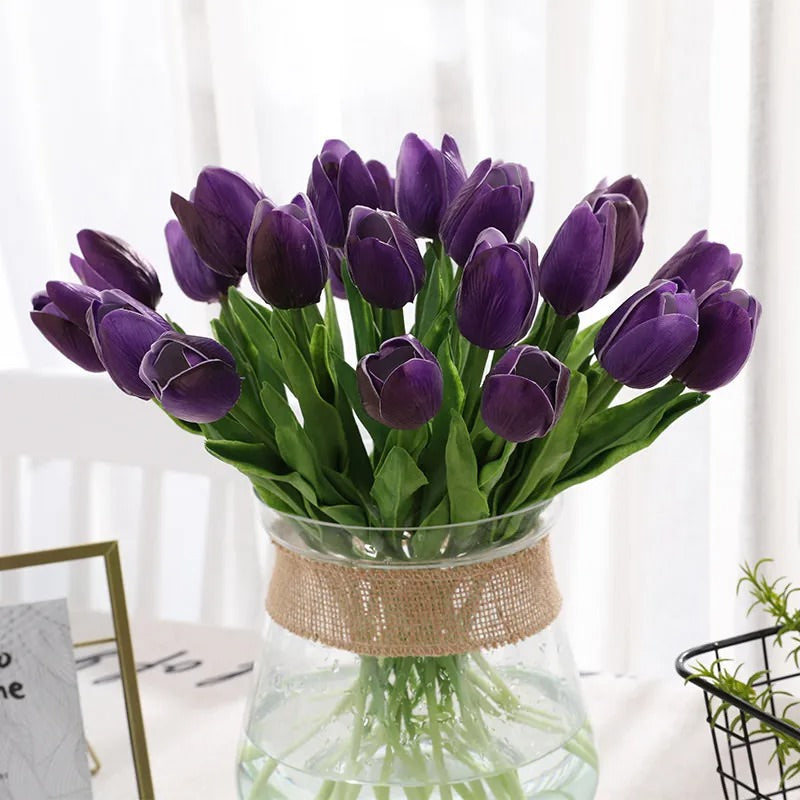 artificial tulip flowers bouquet roomtery aesthetic room decor