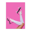 barbiecore aesthetic gallery wall art prints canvas posters in bright pink and acid blue colors