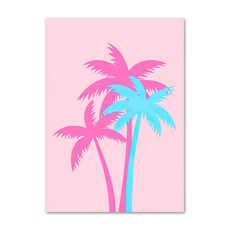 barbiecore aesthetic gallery wall art prints canvas posters in bright pink and acid blue colors