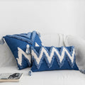 boho and preppy aesthetic zig zag tufted fringe aesthetic cushion cover