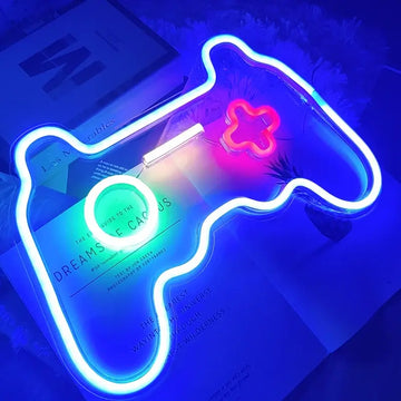 blue game controller wall decor neon sign roomtery