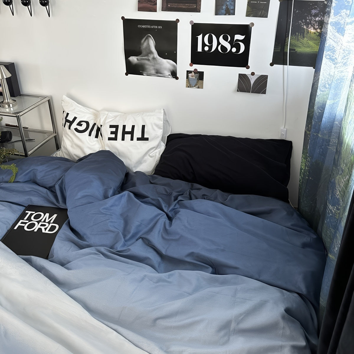 blue gradient aesthetic bedding duvet cover set