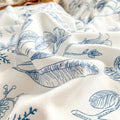 blue monochrome floral print bedding duvet cover set
