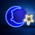 blue moon and star aesthetic wall decor sign roomtery