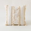 bohemian aesthetic ivory decorative cushion covers with tassels and fringe roomtery