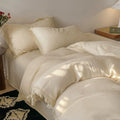 Soft washed cotton duvet cover set with fringe edges for boho aesthetic rooms