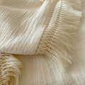 Soft washed cotton duvet cover set with fringe edges for boho aesthetic rooms