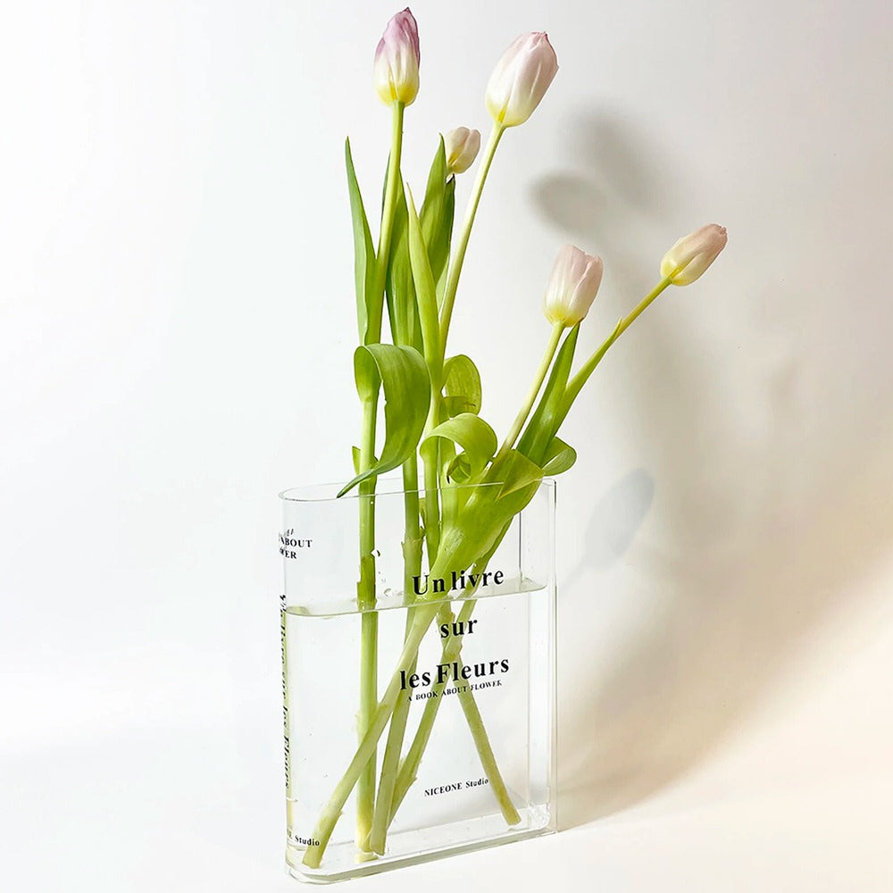 book shaped acrylic librarycore aesthetic tabletop vase roomtery room decor