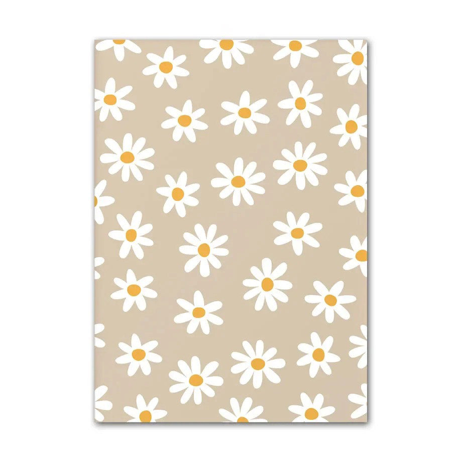 minimalist flower print in pale brown color boho aesthetic room decor roomtery