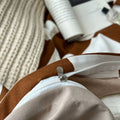 brown color checkered bedding set