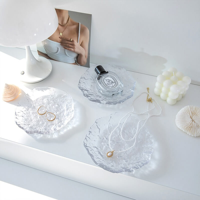 bubbled glass sea foam effect aesthetic jewelry tray organizer roomtery