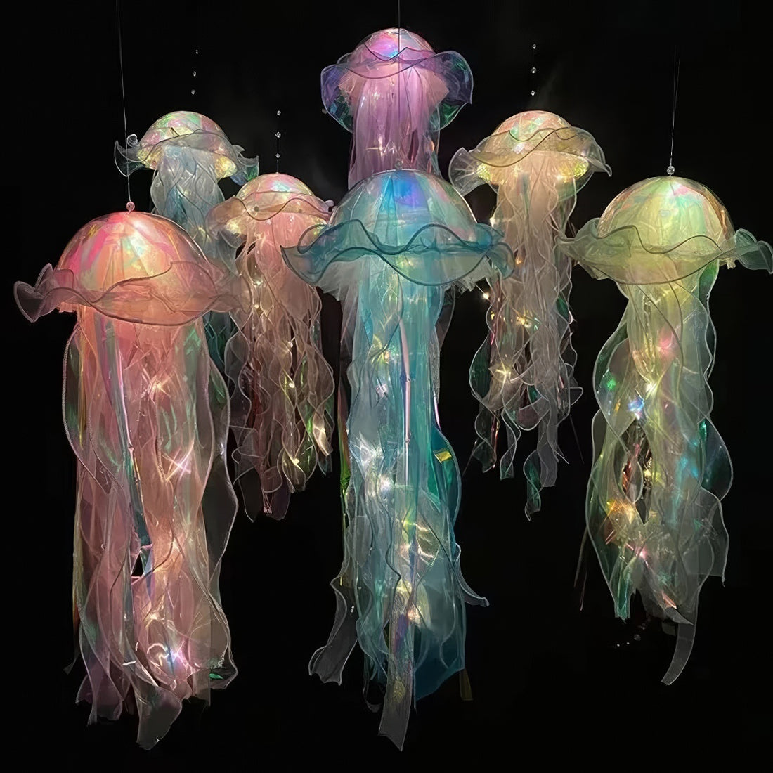 jellyfish lights wall and ceiling hanging night light decor