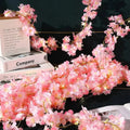pink flowers artificial garland string lights