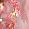 pink flowers artificial garland string lights