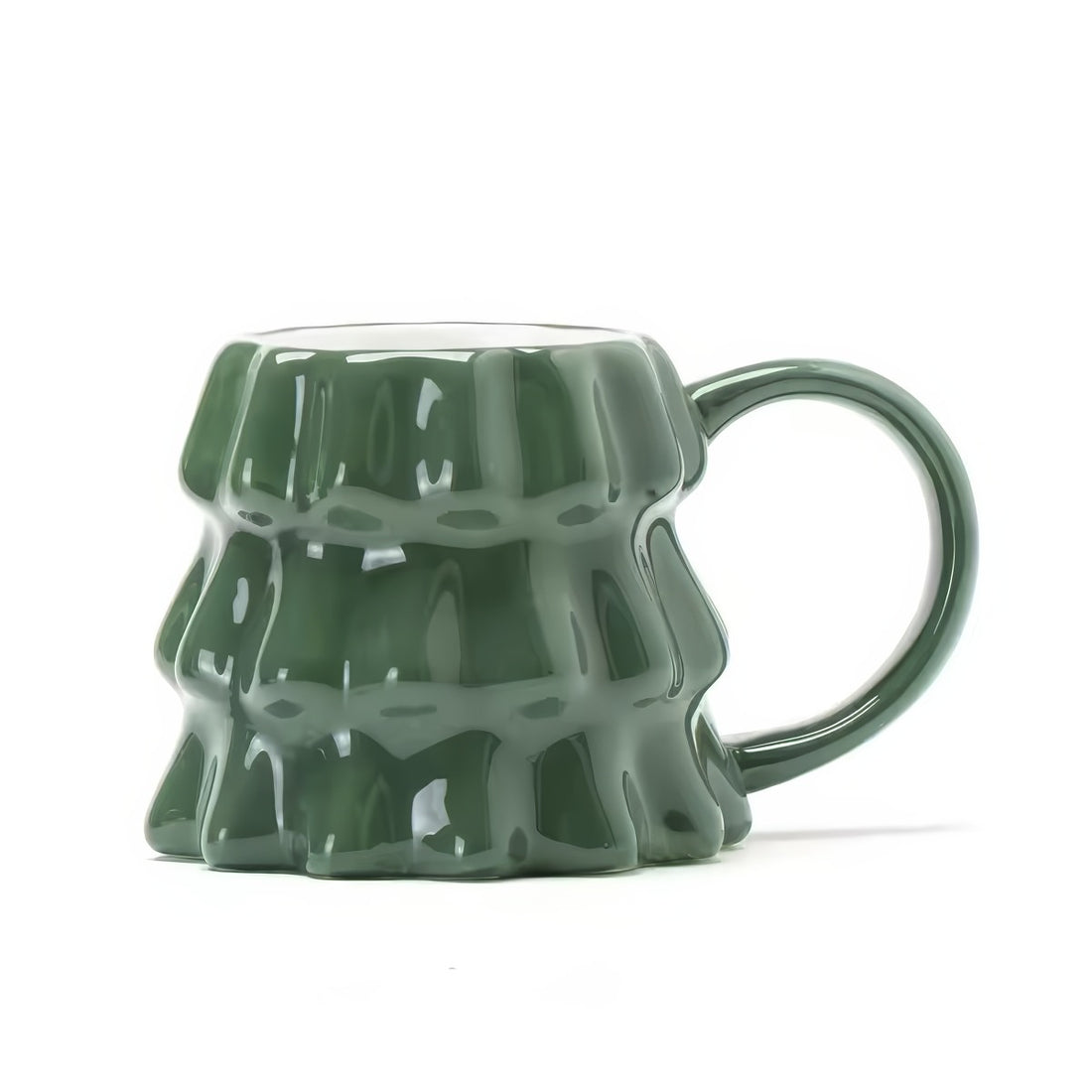 christmas tree shaped aesthetic ceramic coffee mug
