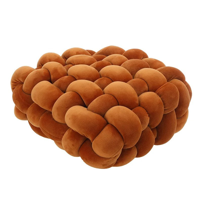 hand-knitted chunky soft plush cushion throw pillow roomtery