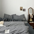 classic black gingham print bedding duvet cover set