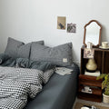 classic black gingham print bedding duvet cover set