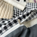 classic black gingham print bedding duvet cover set