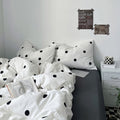 classic black and white polka dot pattern print duvet cover bedding set