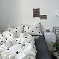classic black and white polka dot pattern print duvet cover bedding set