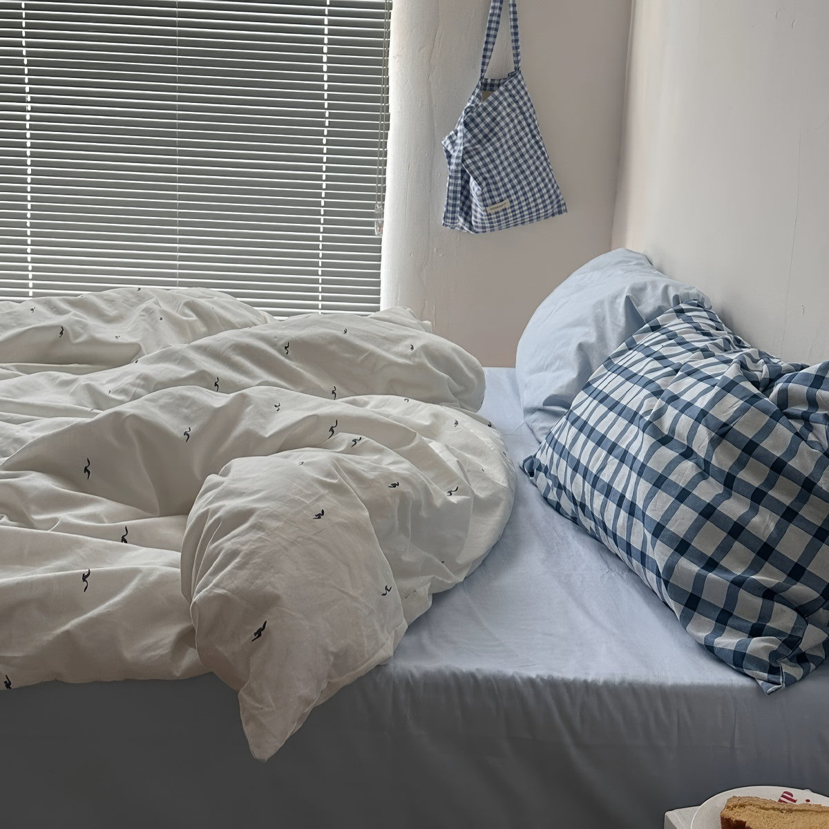 coastal aesthetic minimalist light blue bedding duvet cover set