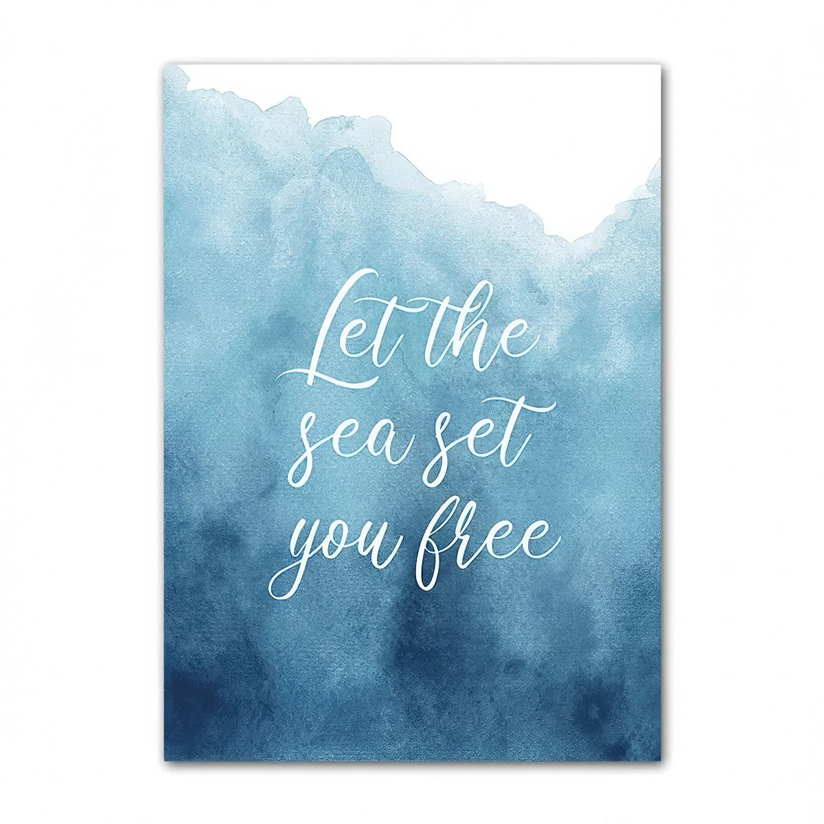 Coastal boho aesthetic wall art gallery set with ocean waves, sandy paths, palm trees, vintage van, and beach photography in blue and beige tones.