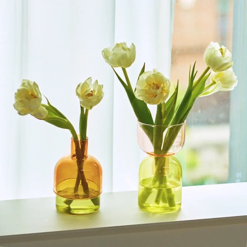double color glass vase set roomtery aesthetic room decor