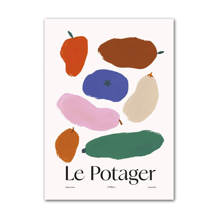 colorful modern art cut out gallery wall art aesthetic posters