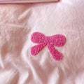 coquette aesthetic bedding duvet cover set with cute embroidered bows