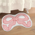 Pink bow-shaped bath mat coquette aesthetic accent rug
