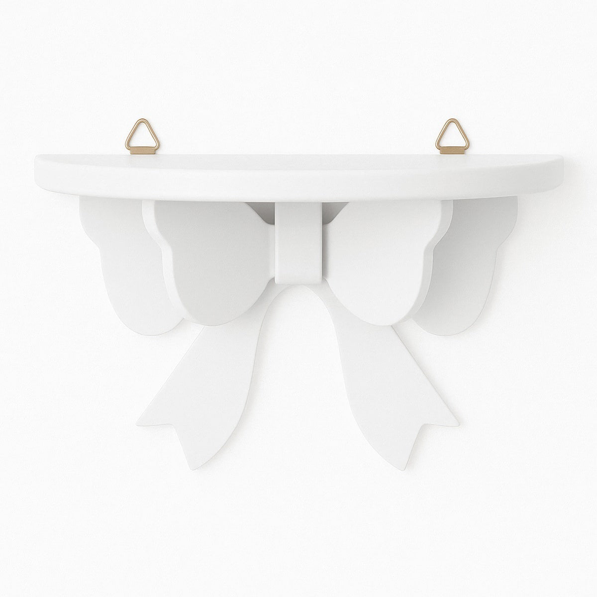 bow shaped wooden mini wall storage shelf for coquette aesthetic rooms