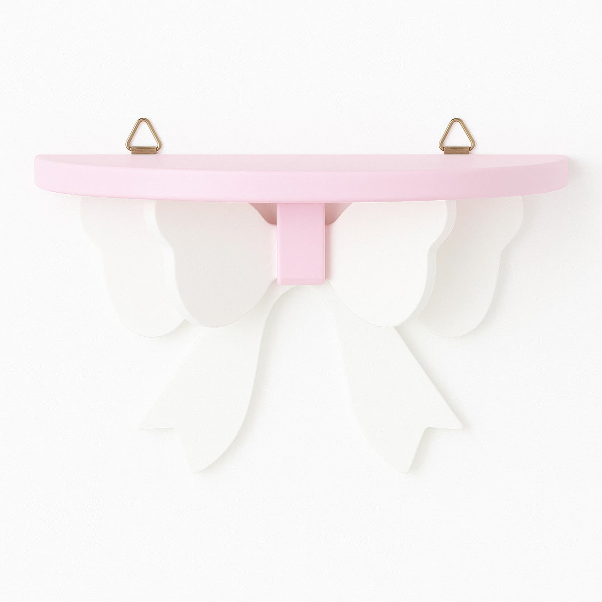 bow shaped wooden mini wall storage shelf for coquette aesthetic rooms