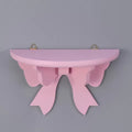 bow shaped wooden mini wall storage shelf for coquette aesthetic rooms