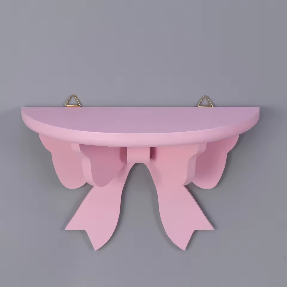 bow shaped wooden mini wall storage shelf for coquette aesthetic rooms