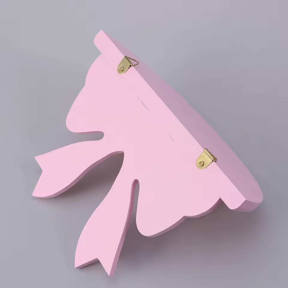 bow shaped wooden mini wall storage shelf for coquette aesthetic rooms