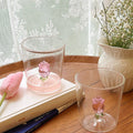 rosebud figurine glass cup coquette aesthetic accessories roomtery
