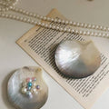 natural seashell storage jewelry tray for coquette aesthetic room decor