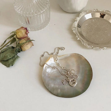 natural seashell storage jewelry tray for coquette aesthetic room decor