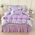 coquette kawaii aesthetic princess bedding set with baws ruffles and laces roomtery