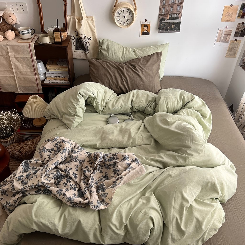 cottagecore aesthetic themed bedding duvet cover set in 100 percent cotton